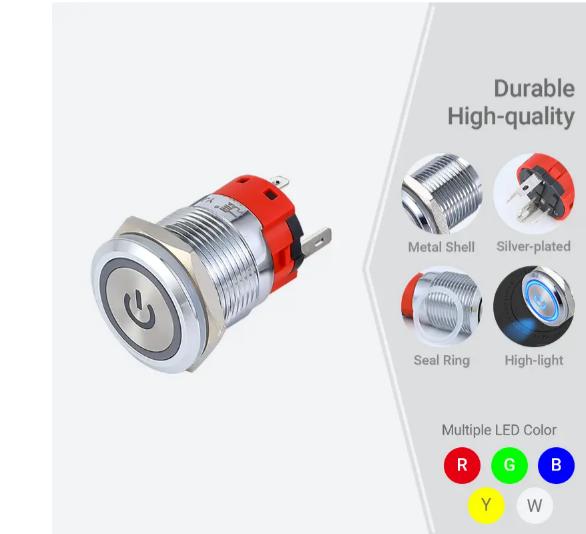 19mm 3a పుష్ బటన్ స్విచ్